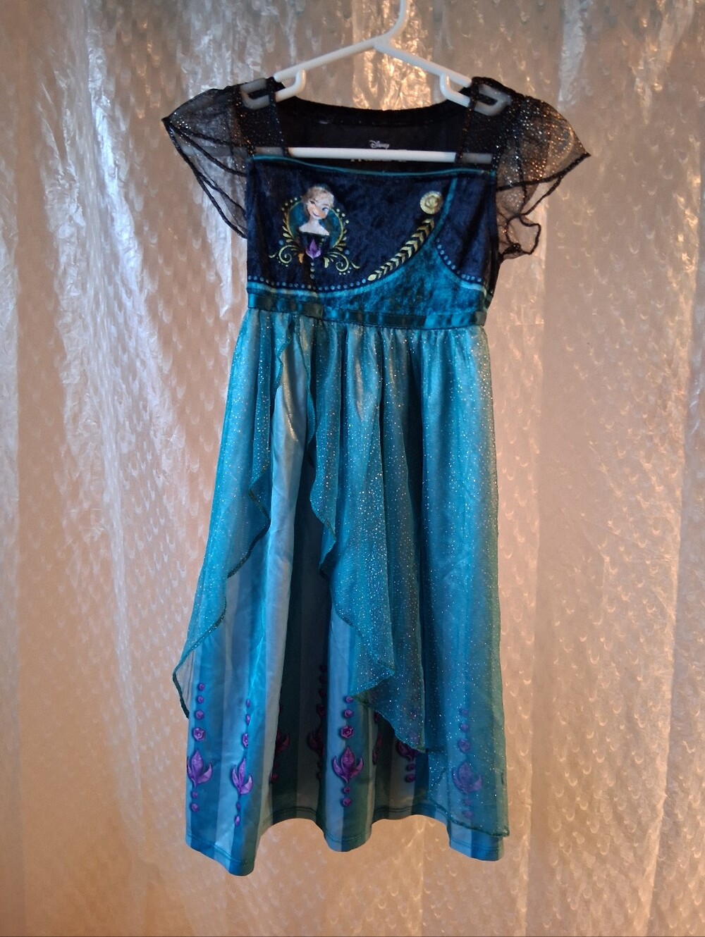 Disney Ana Teal and Black Sparkle Girls Costume Dress Sz 2T Preowned